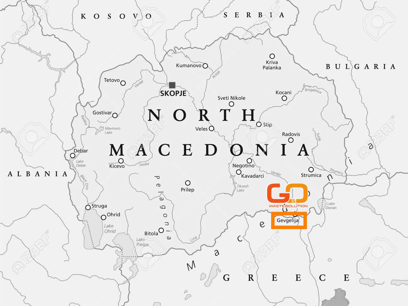 North Macedonia political map